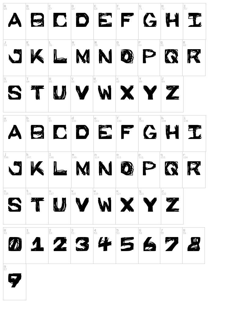 Prison Walls font map